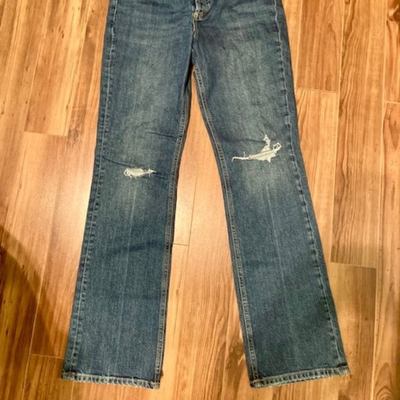 ZARA Ripped High Rise Bootcut Jeans - NWOT - Picture 3 of 8